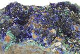 Sparkling Azurite Crystal Cluster with Malachite - Mexico #161324-1